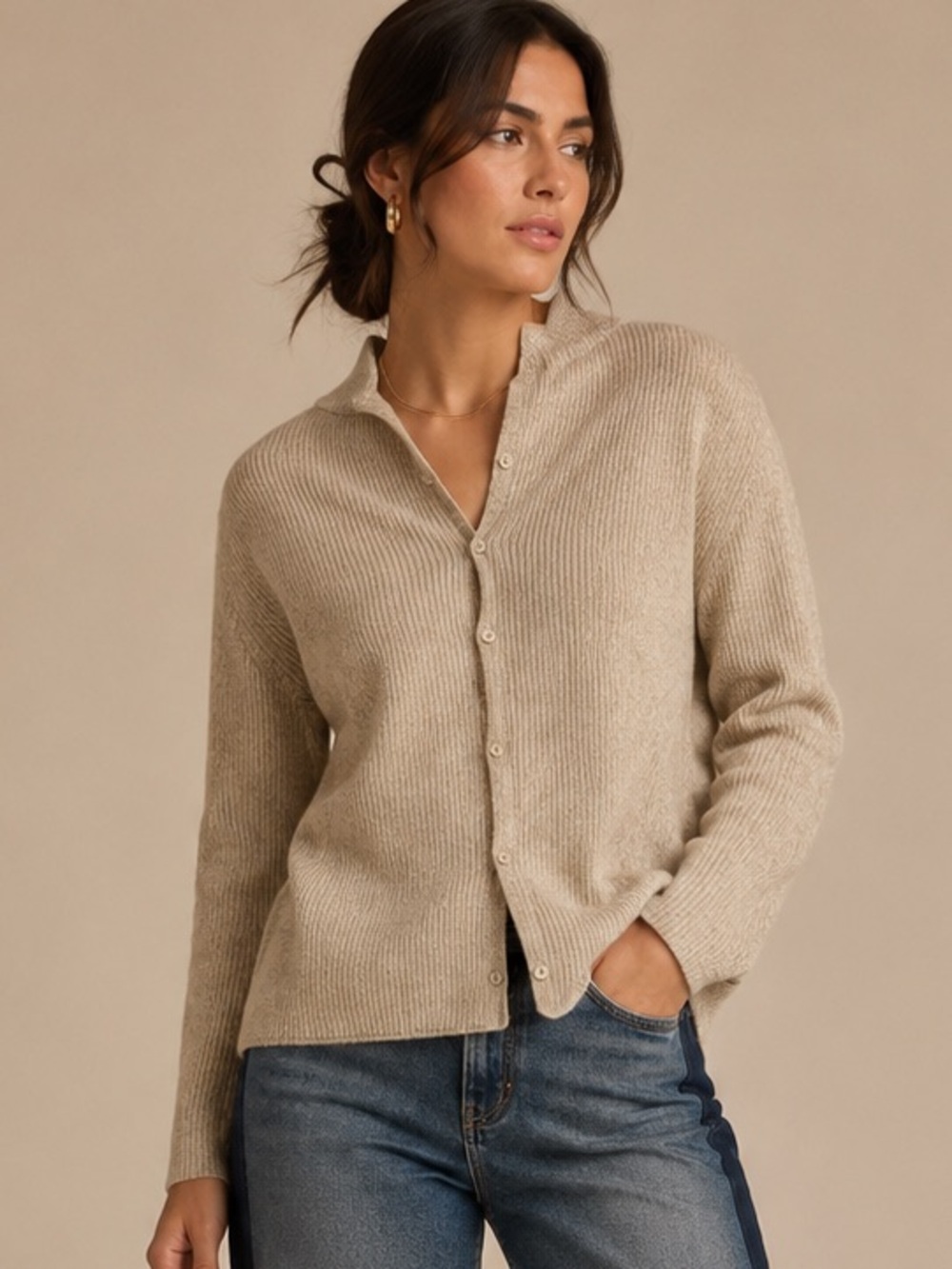 Z Supply Evereve Ribbed Button Front Cardigan Sweater Size Large NWT